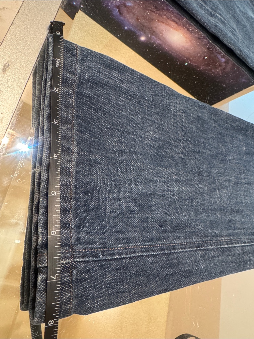 Prada Vintage Bootcut Crop Jeans Dark Wash Denim Made in Italy Size 40 Y2K - Picture 12 of 14